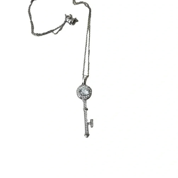 Key To My Heart Moissanite Pendant 18” Chain - Picture 3 of 5